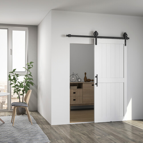 Homcom Puerta Corredera Blanco 91.5 x 3.5 x 213.4 cm 1