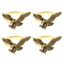 Retro Hawks Design Napkin Rings Set Elegant Alloy Tables-gold