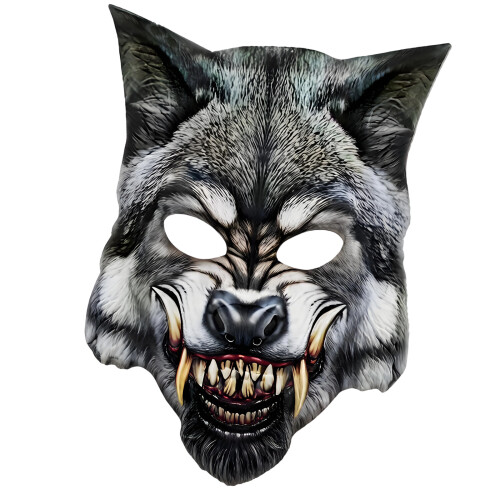 Fashionable Polyester Half Face Animal Mask For-Wolf Mask