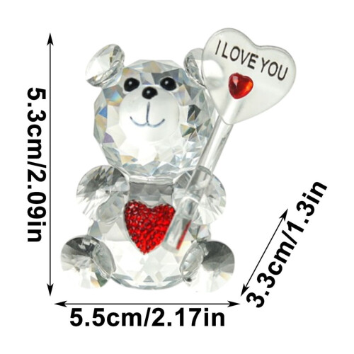 Glass Bear Ornament Valentine's Day Romantic Gift 2