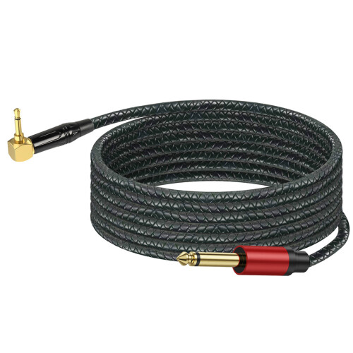 1/4inch Instrument Cable 3.5mm 1/8inch-30cm 3.5 Mono Curved 2