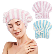 Pachet de 2 prosoape de păr din microfibră cu turban