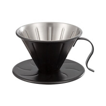 V-formet kaffefilter i rustfrit stål med spiralribber