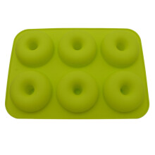 Siliconen donutbakvorm met 6 holtes, groen