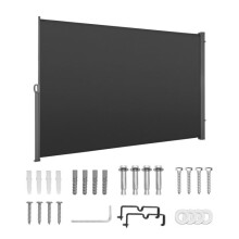 Store Latéral Rétractable-Duoku-180x300 cm-Écran de Séparation Protection Contre le Soleil-Délimitation D'espace-Gris