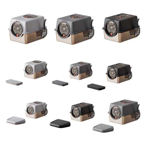 Enclosed Cats Litter Boxes with Removable Bottom Stainless-4 1