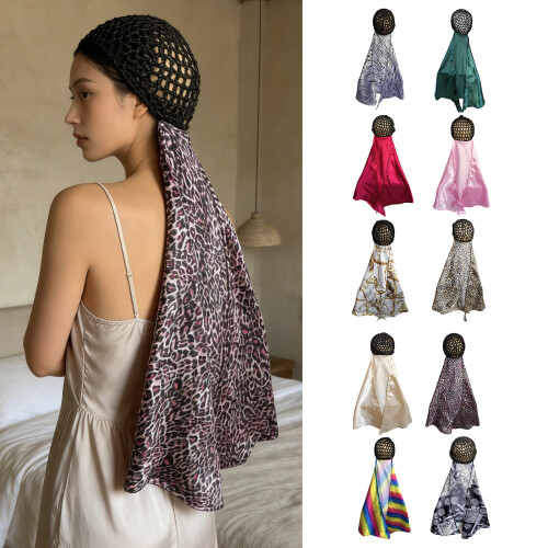 Polyester Sleeping Hat With Seamless Design-Cashew print 2
