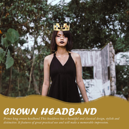 4 Pack Golden Plastic Crown Headdress 2