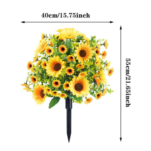 Arbusto topiário artificial de girassol de 56 cm (22 polegadas) para uso interno e externo. 2