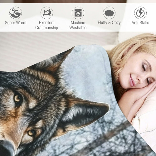 Koc flanelowy Cool Wolf 40x50 cali 2