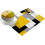 Set de 6 sets de table abstraits noirs et jaunes antidérapants 2