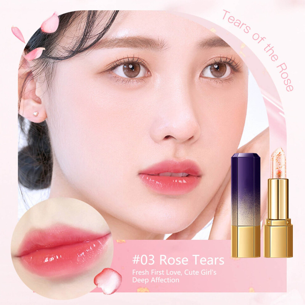 Gold (C) Petal Jelly Color-Changing Lipstick Translucent Foil Moisturizing Lip Balm Temperature-Sensitive Lipstick Long-Lasting Non-Transferring