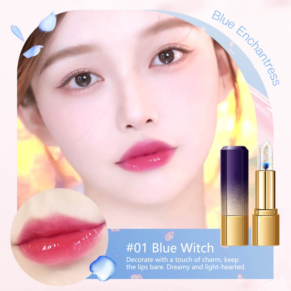 Gold (A) Petal Jelly Color-Changing Lipstick Translucent Foil Moisturizing Lip Balm Temperature-Sensitive Lipstick Long-Lasting Non-Transferring