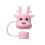 Pink Christmas Silicone Straw Cap for Stanley 7