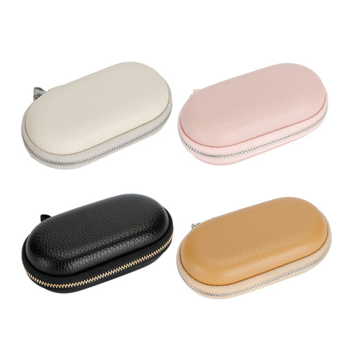 PU Earbuds Travel Case Customized Shock Absorbing- off w hite 1