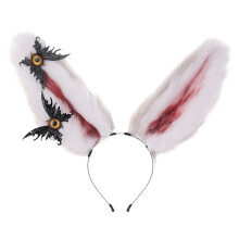 Charming Rabbit Ears Hair Hoop Soft Plush Headwear Props-Gray