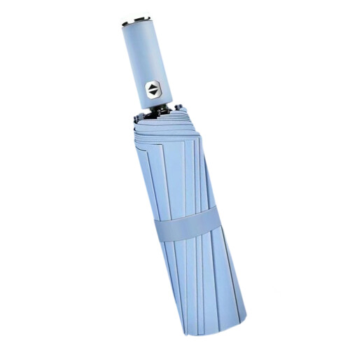Auto Open Close Umbrella with LED Flashlight Windproof-Sky Blue