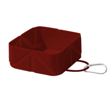 Durable Leakproof Foldable Pet Bowl Locking Clip-Burgundy 500ml