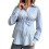 Women's Maternity Shirt Long Sleeve Button Down Nursing-Blue M 1