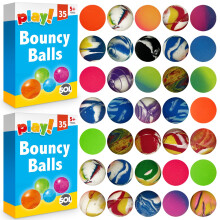 SOL Paquete de 70 pelotas saltarinas pequeñas para niños |Bolas de goma de colores de 22 mm |Divertidos rellenos para bolsas de fiesta y pre