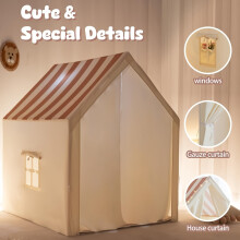 Children's Tent For Indoor And Outdoor Use, Foldable Portable Playhouse, Striped Cherry Blossom Tent, Pretend Play Toy House