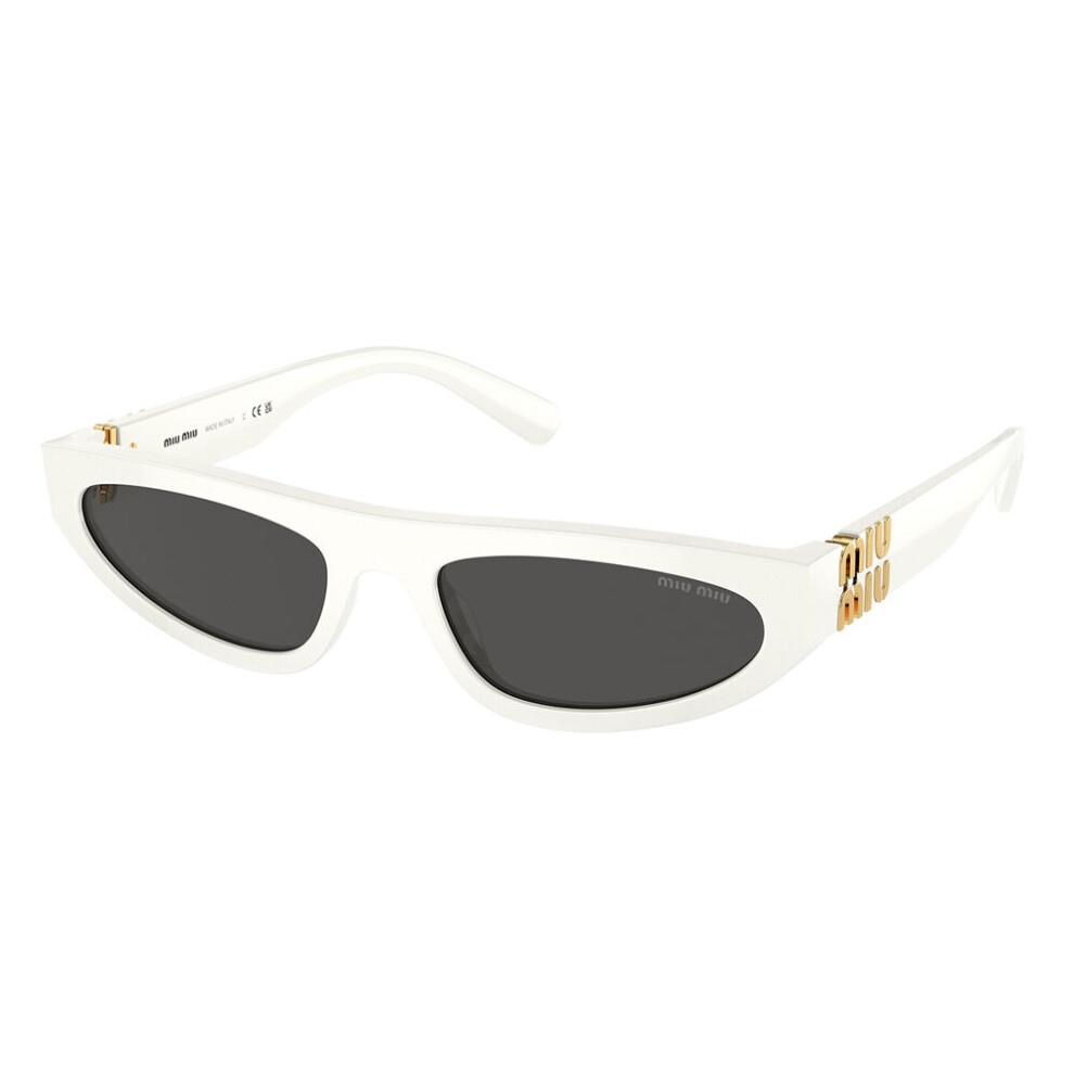 Miu Sunglasses SMU07Z 142-5S0 White Ivory Gold Frames with Dark Grey Lenses - Image 2