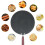 Flat griddle pan for crepes and pancakes with spreader and 2