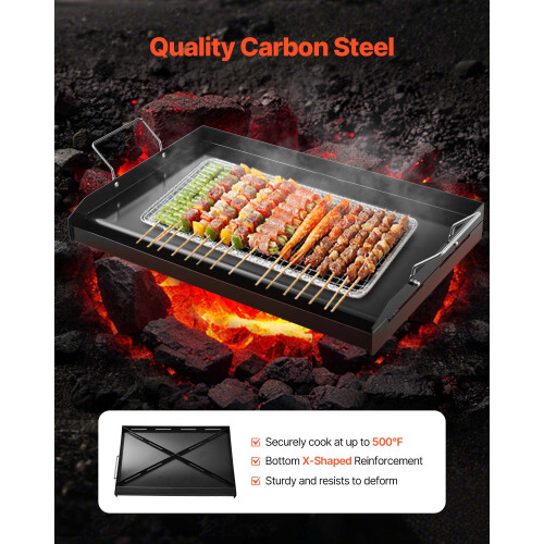 Carbon Steel Griddle Pan 60.5 x 40.6 cm 1