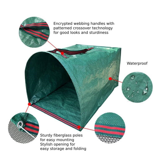 Sac de jardin pliable de 53 gallons en polypropylène vert 1