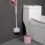 Ensemble brosse de toilette compacte rose 3,9 x 14,1 pouces 5