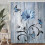 Cortina de chuveiro floral com margaridas azuis, 152 x 178 cm (60 x 70 polegadas). 3
