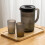 Plastic Pitcher with Lid Black Large Capacity Durable 2