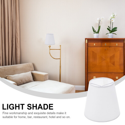 Abajur de tecido branco e ferro para luminárias de mesa ou de chão. 1