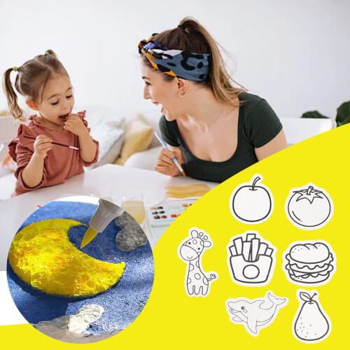 3D Foam Texture DIY Painting Canvas Sheets 1