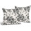 Fodere per cuscini floreali nere 45x45 cm in cotone e lino 2
