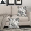 Fodere per cuscini floreali nere 45x45 cm in cotone e lino 3