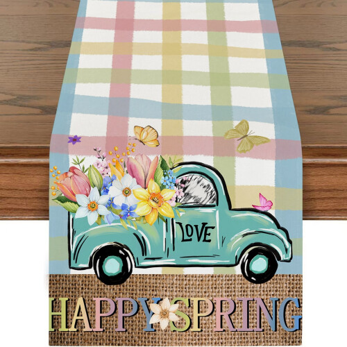 Drapeau de table en lin avec lapin de Pâques – 1 pièce 1