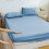 Drap-housse Queen antidérapant en polyester bleu ciel 3