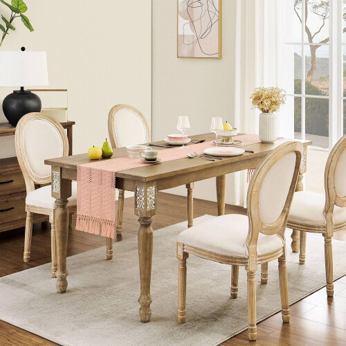 Chemin de table bohème en macramé, coton-polyester, 30 cm 2