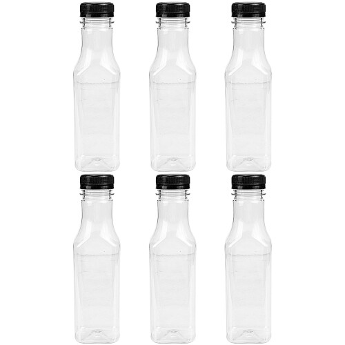 Garrafas de leite de plástico de 350ml com tampa de rosca (pacote com 6)