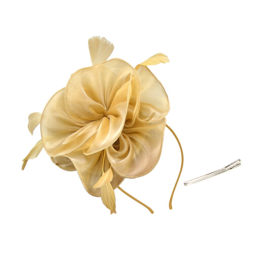 Γυναικείο μαύρο καπέλο Fascinator με πέπλο και φτερά 2