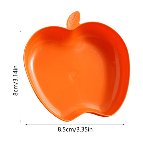 Pratos de plástico em formato de maçã, cor laranja, 8,5 x 8 cm (3,35 x 3,15 polegadas). 2