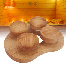 Kopfstütze aus Eiche für Sauna 750g 17x23cm drehbare Scheibe