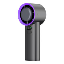 Tragbarer Ventilator mit 100 Stufen LCD 4000 mAh Silber-Schwarz