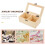 Beige træ teposeholder med 2 rum 3