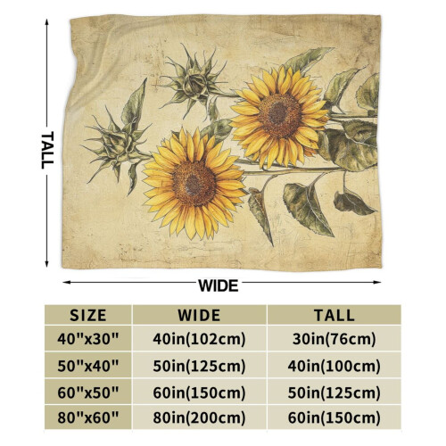 Flanelová deka Vintage Sunflower 2