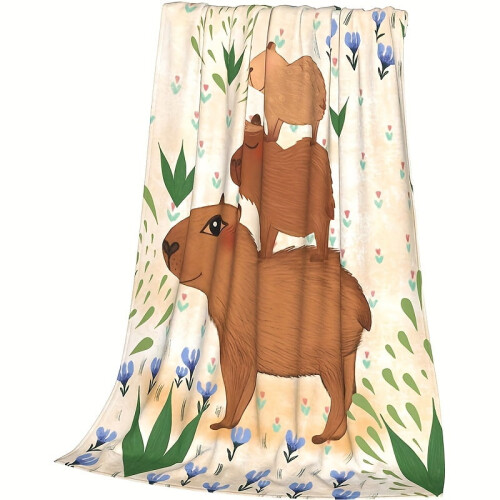 Flanellpledd med capybara-trykk, 150x200 cm 1