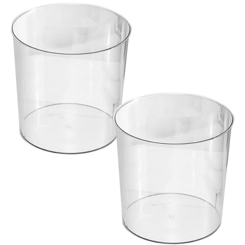 Coș de gunoi din plastic transparent, pachet de 2, 16,5x15,5x15,5 cm 2
