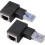 2pcs 90 Degree Ethernet Adapter Right+Left Angle RJ45 Plug to Socket Adapter Shielded Network Patch Connection Suitable compatible with Cat5 and Cat6 1