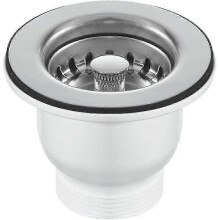 85mm Chrome Belfast Sink Basket Strainer Waste - Fits 60mm Hole - q36/YY